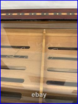 Large Glass Top CIGAR HUMIDOR No Key Unlocked
