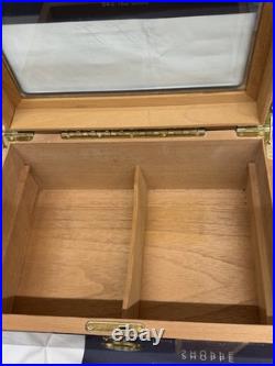 Large Glass Top CIGAR HUMIDOR No Key Unlocked