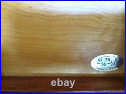 Large Handcrafted Rectangle Wooden Desk Humidor Box 14.5 by 10 / Brown
