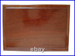 Large Handcrafted Rectangle Wooden Desk Humidor Box 14.5 by 10 / Brown