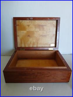 Large Handcrafted Rectangle Wooden Desk Humidor Box 14.5 by 10 / Brown