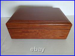 Large Handcrafted Rectangle Wooden Desk Humidor Box 14.5 by 10 / Brown