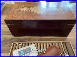 Large Humidor With Cigar Cutter & Terence Conran Leather Case