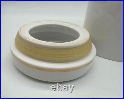 Large Montecristo Ceramic White Humidor Cigar Jar with Lid Gold Trim