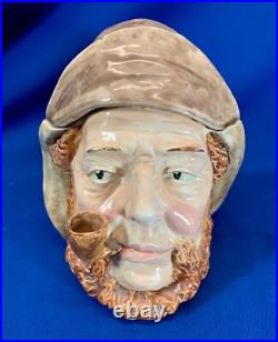 Large Sea Captain Smoking A Pipe Antique Porcelain Tobacco Humidoe
