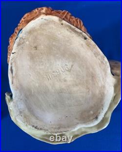 Large Sea Captain Smoking A Pipe Antique Porcelain Tobacco Humidoe