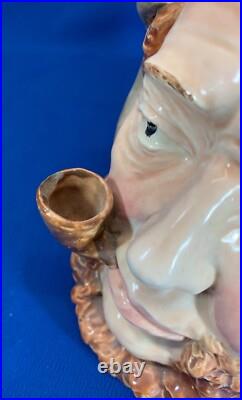 Large Sea Captain Smoking A Pipe Antique Porcelain Tobacco Humidoe