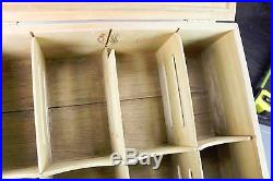 Large Vintage Counter top Oak & Glass Cigar Display Case Humidor 18 1/2 x 16 1/2