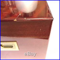 Large Vintage Davidoff Cigar Humidor Top Quality Cherry / Mahogany With Cutters