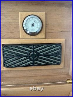 Large Wood Cigar Humidor Cabinet Hygrometer 3-Drawer Storage Box with Glass Door