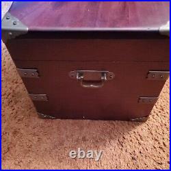 Large Wooden Humidor with White Lining and RARE Key Lock! 12 by 10 by 9.5 in