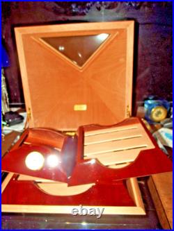 Le Veil Pyramid Humidor, Brown, Pre-owned