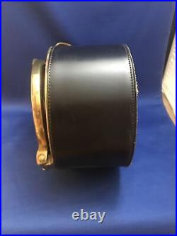 Leather And Brass Porthole Humidor Or Ice Bucket MCM From 60's From England AER2