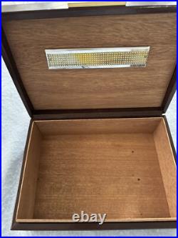 Leather Covered And Eagle Ornate Cigar Humidor Box, Spanish Cedar, 50 Cigars
