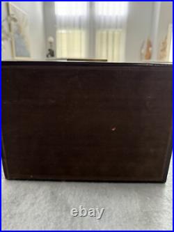 Leather Covered And Eagle Ornate Cigar Humidor Box, Spanish Cedar, 50 Cigars