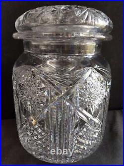 Libbey American Brilliant Period Cut Glass Cigar Jar Humidor 8.25 x 5.5