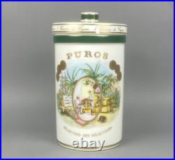 Limoges Bernardaud Cigar Humidor Porcelain Jar Tobacco Gerard Pere Rare France