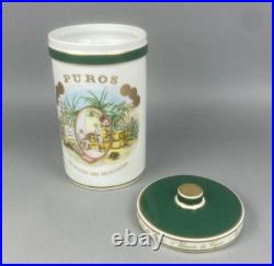 Limoges Bernardaud Cigar Humidor Porcelain Jar Tobacco Gerard Pere Rare France