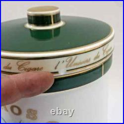 Limoges Bernardaud Cigar Humidor Porcelain Jar Tobacco Gerard Pere Rare France