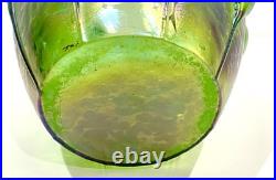 Loetz Iridized Glass Humidor Jar & Lid Antique Reverse Teardrop Art Nouveau Flaw