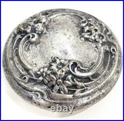 Loetz Iridized Glass Humidor Jar & Lid Antique Reverse Teardrop Art Nouveau Flaw