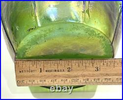 Loetz Iridized Glass Humidor Jar & Lid Antique Reverse Teardrop Art Nouveau Flaw
