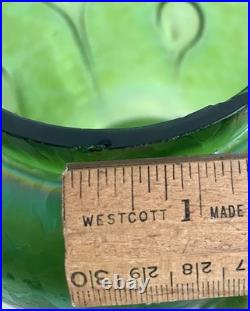 Loetz Iridized Glass Humidor Jar & Lid Antique Reverse Teardrop Art Nouveau Flaw