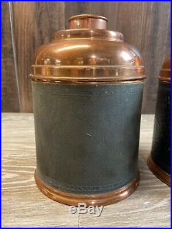 Lot Of 3 Rumidor Tobacco Humidor Jars Copper & Leather New York