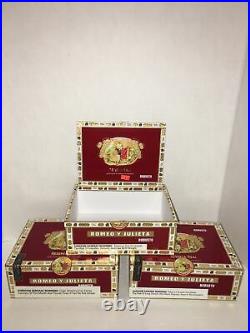 Lot Of Three Romeo Y Julieta Reserva Real Robusto Empty Wooden Cigar Box Humidor