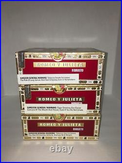 Lot Of Three Romeo Y Julieta Reserva Real Robusto Empty Wooden Cigar Box Humidor