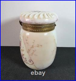 Lovely Antique Victorian Wavecrest Art Nouveau Cigars Humidor Glass Jar Box
