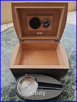Lubinski Cellar Humidor Cigar Set Matching Carbon Effect Cedar Spain