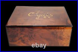 Luxurious & Unusually Large Masterfully Inlaid Handmade Wood Cigar Humidor