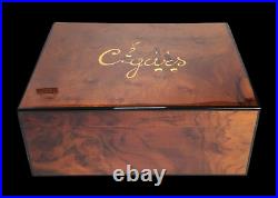 Luxurious & Unusually Large Masterfully Inlaid Handmade Wood Cigar Humidor