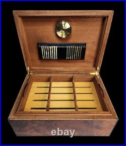 Luxurious & Unusually Large Masterfully Inlaid Handmade Wood Cigar Humidor