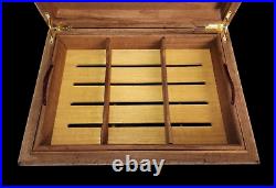 Luxurious & Unusually Large Masterfully Inlaid Handmade Wood Cigar Humidor