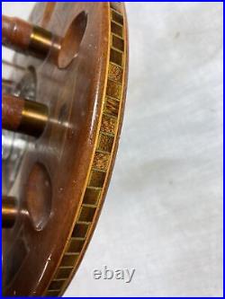 MANHATTAN 828/20 HUMIDIFIER Vintage Walnut Inlaid PIPE HOLDER & TOBACCO HUMIDOR
