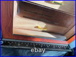 MARVERO Humidor Up to 150 cigars box 10w x 10d x 13h 2 humidifier wands