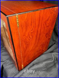 MARVERO Humidor Up to 150 cigars box 10w x 10d x 13h 2 humidifier wands