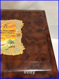 MAYORGA CIGAR WOODEN HUMIDOR HANDMADE AND PAINTED WOOD 16.25x11.5x7.75