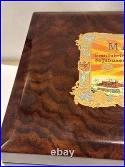 MAYORGA CIGAR WOODEN HUMIDOR HANDMADE AND PAINTED WOOD 16.25x11.5x7.75