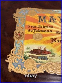 MAYORGA CIGAR WOODEN HUMIDOR HANDMADE AND PAINTED WOOD 16.25x11.5x7.75