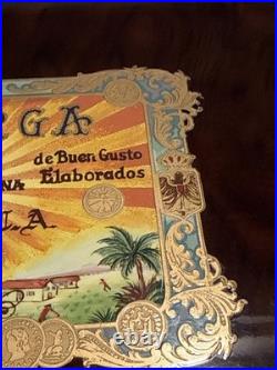 MAYORGA CIGAR WOODEN HUMIDOR HANDMADE AND PAINTED WOOD 16.25x11.5x7.75