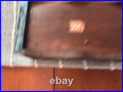 MCM 1960's Blue Glass Top Table Humidor/ Cigarette Box Marked CIGARROS RARE