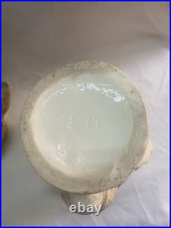 Majolica Ceramic Tiger Head Humidor Jar Hand Painted Austrian Antique