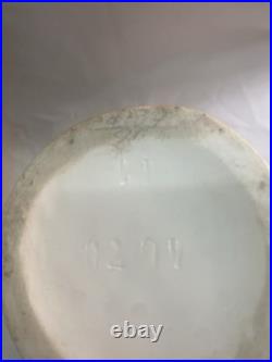 Majolica Ceramic Tiger Head Humidor Jar Hand Painted Austrian Antique