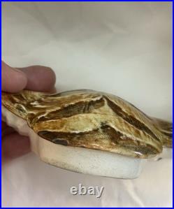 Majolica Ceramic Tiger Head Humidor Jar Hand Painted Austrian Antique