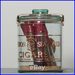 Makers Mark 5 X Bourbon Seasoned Dominican Cigars In Humidor Glass Jar Rare