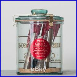 Makers Mark 5 X Bourbon Seasoned Dominican Cigars In Humidor Glass Jar Rare