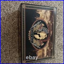 Man O War Large Humidor Spartan Battle Scene Laqured Wood Finish 100 Capacity